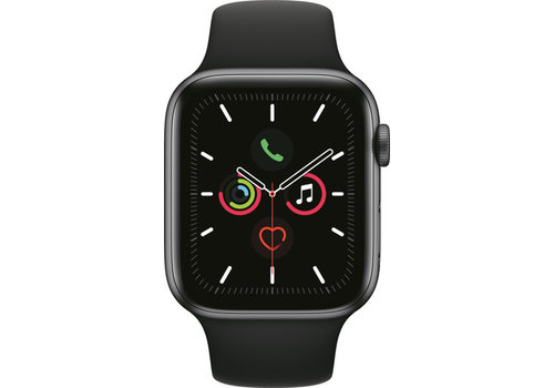 Apple Watch Series 5 44mm Space Gray Aluminium Zwarte Sportband